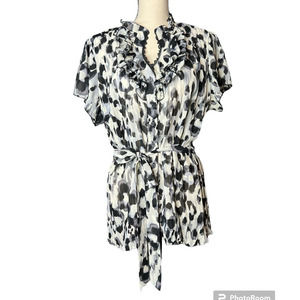 Clothing Company by Notations Tunic Size XL in Sheer Leopard Print Tie Belt